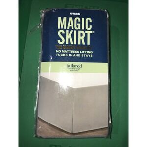 New MAGIC SKIRT - Tailored 15" Drop Length - Queen Size - Gray - Bed skirt, Home